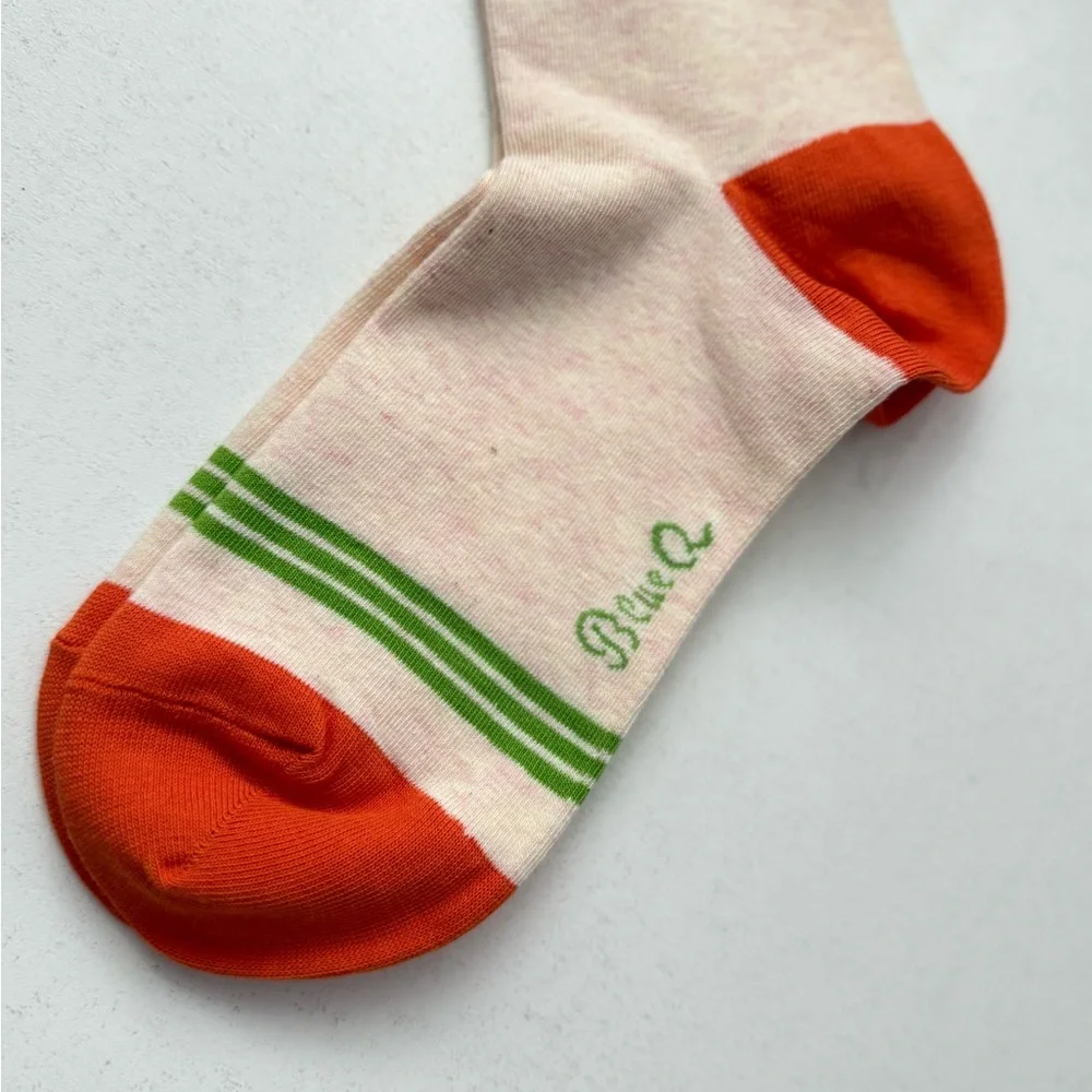 Blue‎ Q Cream and Orange Ringmaster Sh*tshow Crew Socks